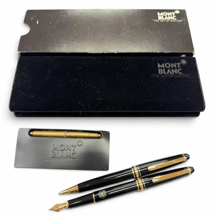 美品▼MONTBLANC モンブラン マイスターシュテュック クラシック ペン先14K EFニブ ホワイトスター 万年筆 ボールペン 2本セット 筆記◎