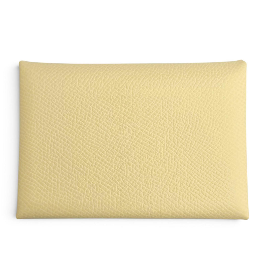 未使用品△HERMES エルメス カルヴィ デュオ ヴォーエプソン ヴァニーユ カードケース コンパクトウォレット コインケース G刻印 仏製