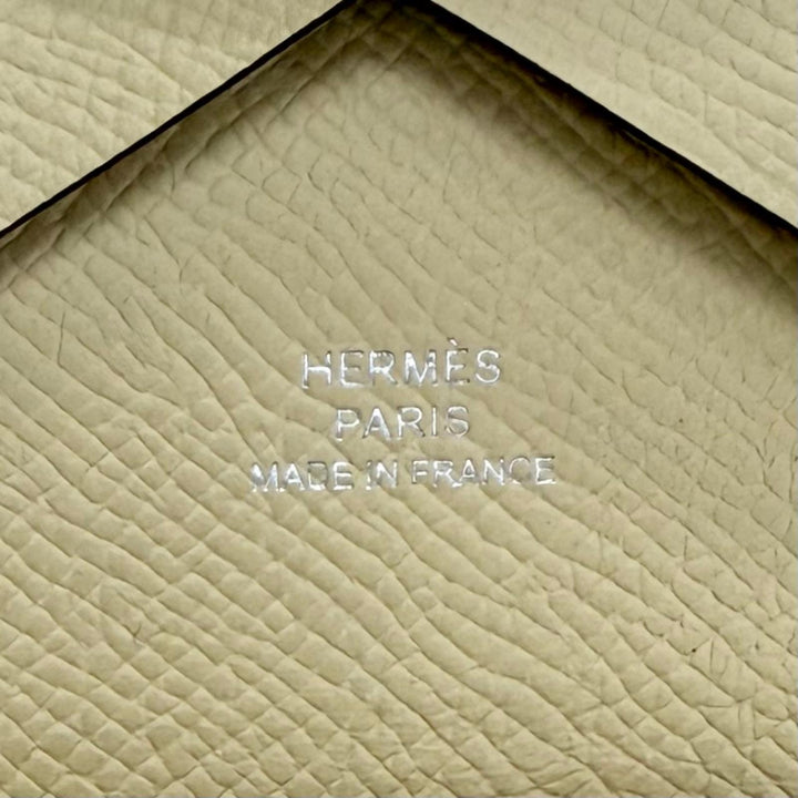未使用品△HERMES エルメス カルヴィ デュオ ヴォーエプソン ヴァニーユ カードケース コンパクトウォレット コインケース G刻印 仏製