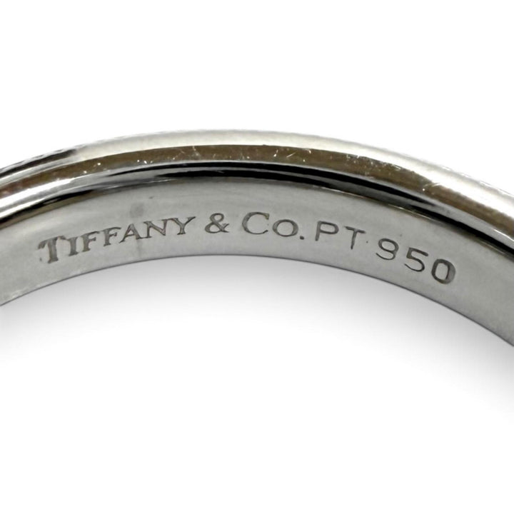 極美品★TIFFANY&amp;Co. ティファニー ティファニー トゥギャザー ミルグレイン バンド リング PT950 指輪 シルバー JP9号相当 重量5.17g