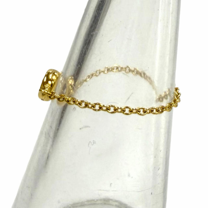 美品★TIFFANY&amp;Co. ティファニー エルサペレッティ ダイヤモンド バイ ザ ヤード リング 750(YG) ダイヤ枠：4ｍｍ JP11号相当 重量0.53g