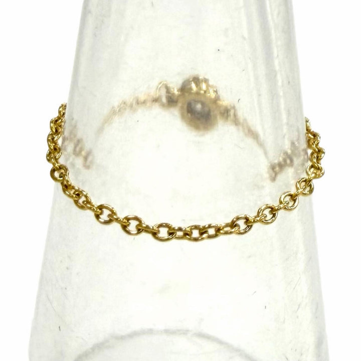 美品★TIFFANY&amp;Co. ティファニー エルサペレッティ ダイヤモンド バイ ザ ヤード リング 750(YG) ダイヤ枠：4ｍｍ JP11号相当 重量0.53g