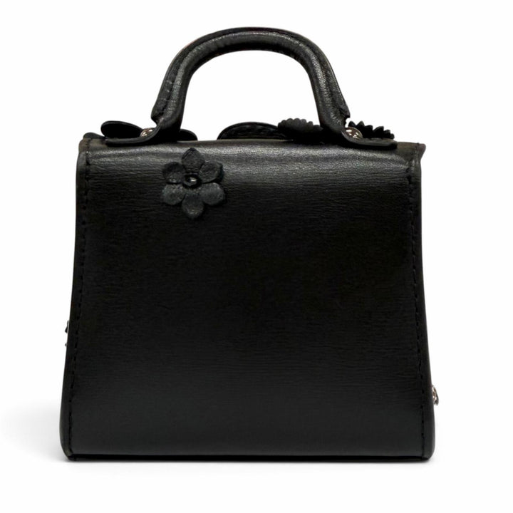 極美品★DELVAUX デルヴォー AE0362ARQ Brillant Charm ブリリアント チャーム フラワー ラインストーン レザー バッグチャーム 箱・袋付