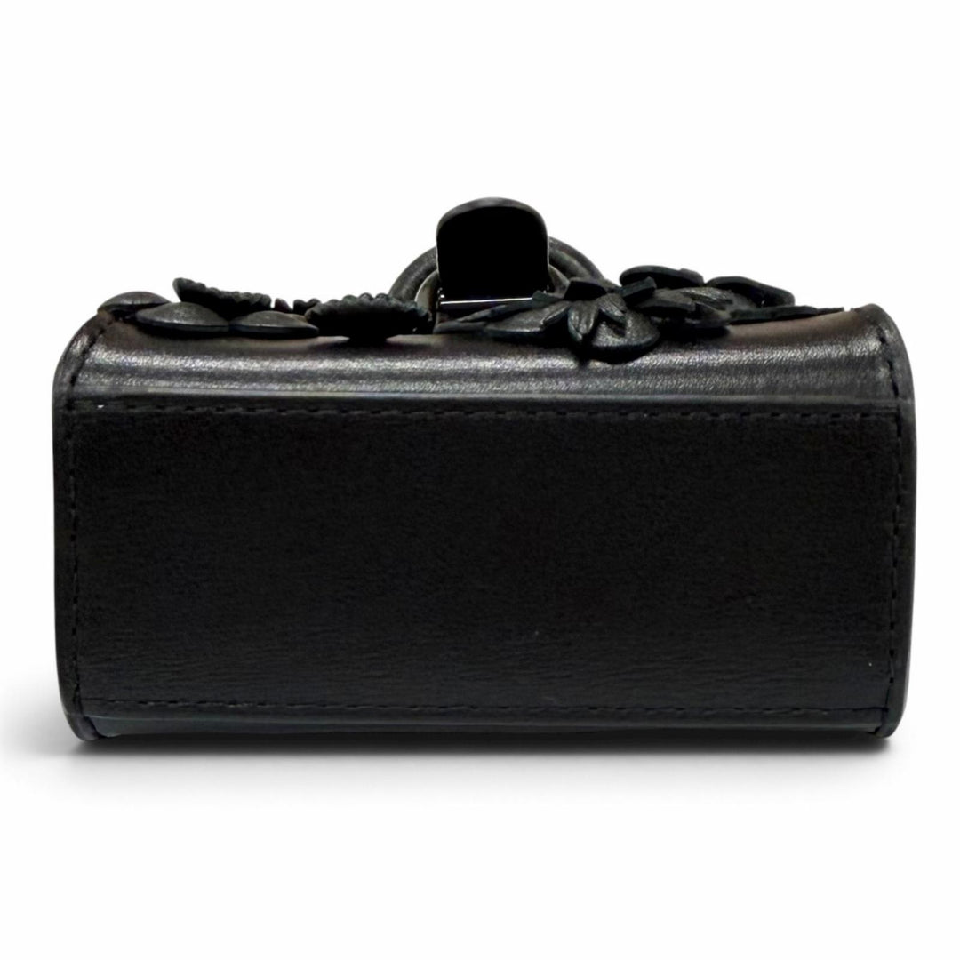 極美品★DELVAUX デルヴォー AE0362ARQ Brillant Charm ブリリアント チャーム フラワー ラインストーン レザー バッグチャーム 箱・袋付