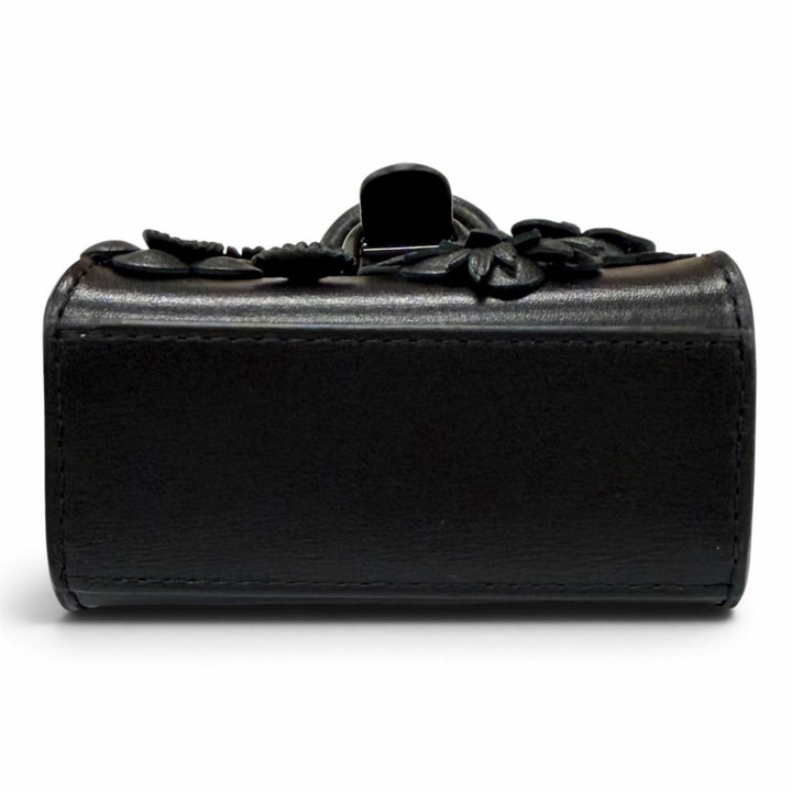 極美品★DELVAUX デルヴォー AE0362ARQ Brillant Charm ブリリアント チャーム フラワー ラインストーン レザー バッグチャーム 箱・袋付