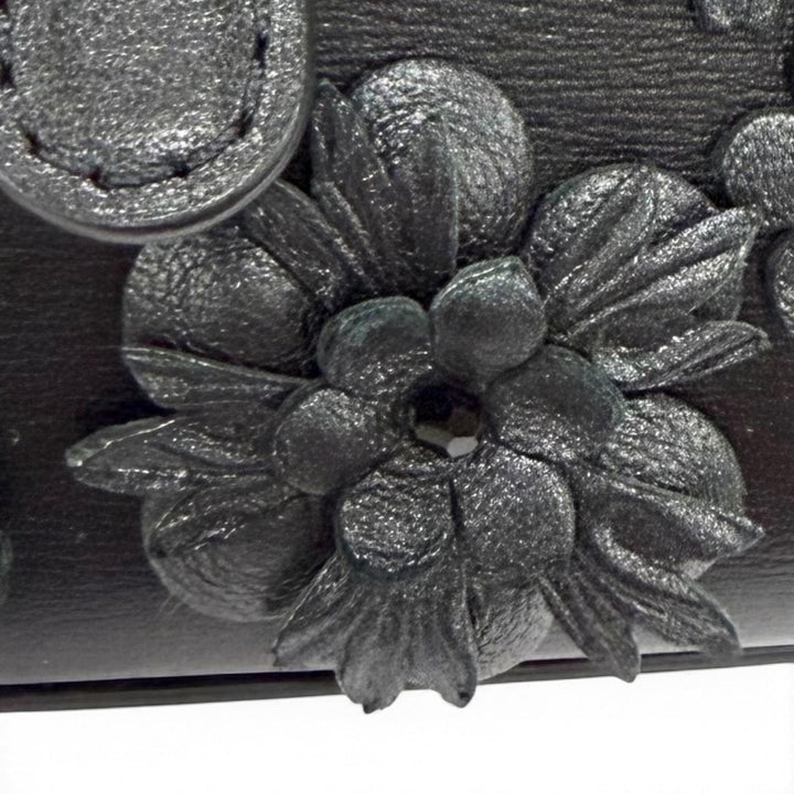 極美品★DELVAUX デルヴォー AE0362ARQ Brillant Charm ブリリアント チャーム フラワー ラインストーン レザー バッグチャーム 箱・袋付