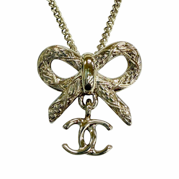 極美品☆CHANEL シャネル B25K ココマーク リボン 2WAY アクセサリー ネックレス ゴールド イタリア製 レディース 箱・保存袋付き