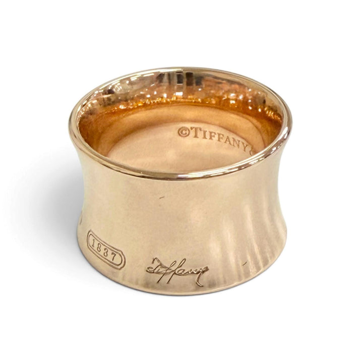 極美品△TIFFANY&amp;Co. ティファニー 1837 ルベドメタル ワイド リング 指輪 アクセサリー ゴールド系 JP7号 レディース オススメ◎