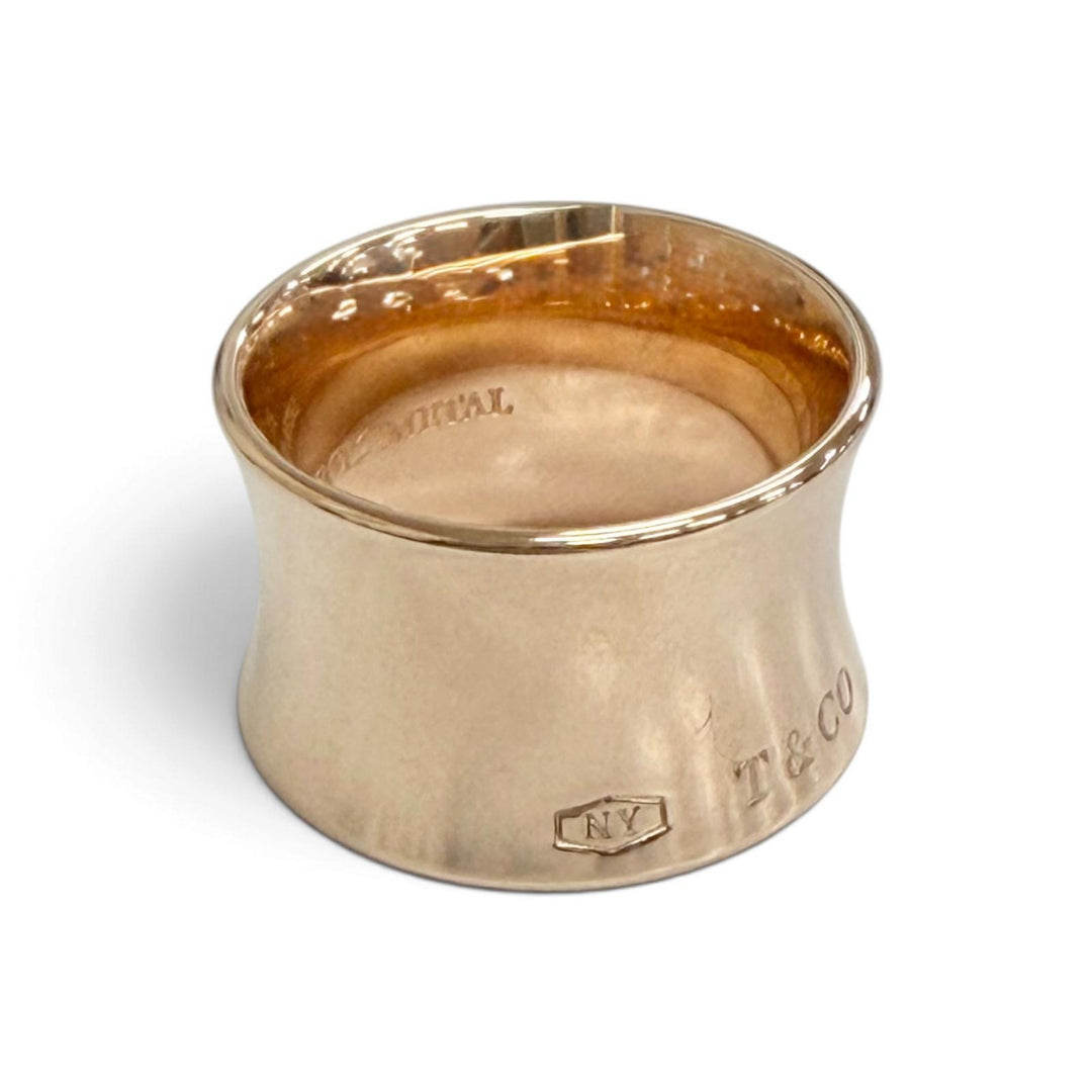 極美品△TIFFANY&amp;Co. ティファニー 1837 ルベドメタル ワイド リング 指輪 アクセサリー ゴールド系 JP7号 レディース オススメ◎