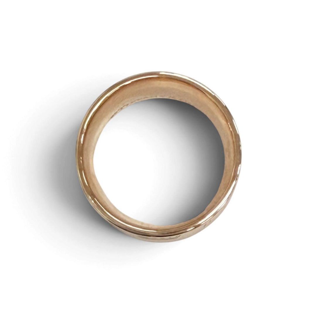 極美品△TIFFANY&amp;Co. ティファニー 1837 ルベドメタル ワイド リング 指輪 アクセサリー ゴールド系 JP7号 レディース オススメ◎