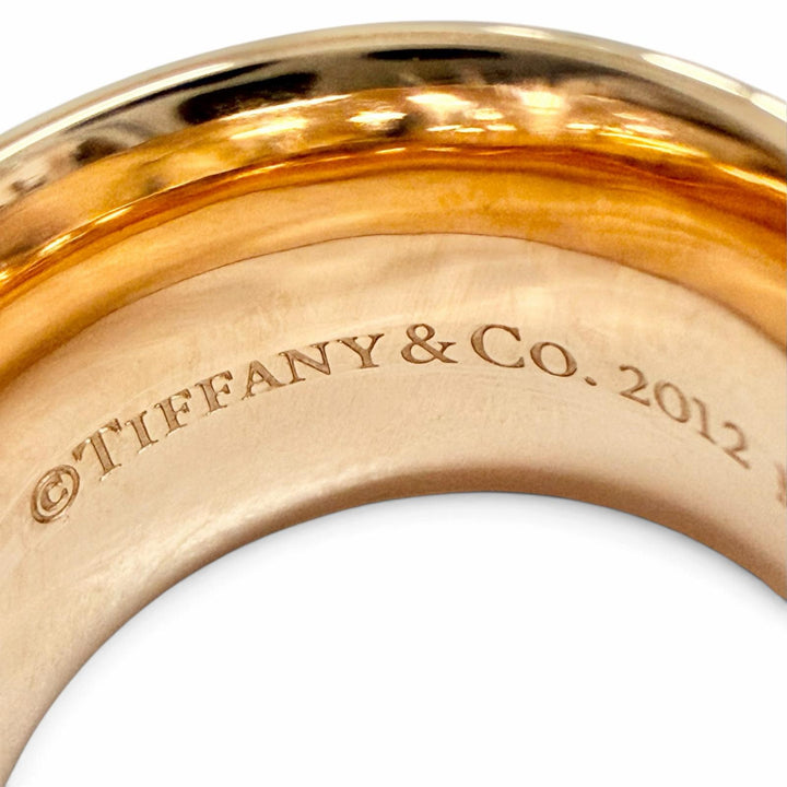 極美品△TIFFANY&amp;Co. ティファニー 1837 ルベドメタル ワイド リング 指輪 アクセサリー ゴールド系 JP7号 レディース オススメ◎