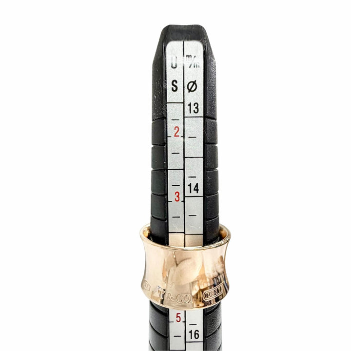 極美品△TIFFANY&amp;Co. ティファニー 1837 ルベドメタル ワイド リング 指輪 アクセサリー ゴールド系 JP7号 レディース オススメ◎