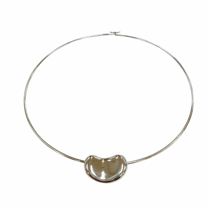 美品☆TIFFANY&amp;Co. ティファニー エルサペレッティ ビーンズ チョーカー 925 ネックレス アクセサリー シルバー 重量17g レディース