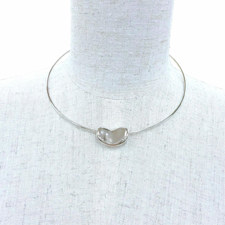美品☆TIFFANY&amp;Co. ティファニー エルサペレッティ ビーンズ チョーカー 925 ネックレス アクセサリー シルバー 重量17g レディース