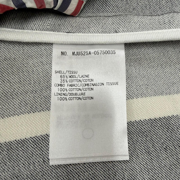 極美品▼THOM BROWNE トムブラウン MJU525A ウール65% ストライプ柄 シングルジャケット テーラード グレー 1 日本製 正規品 メンズ