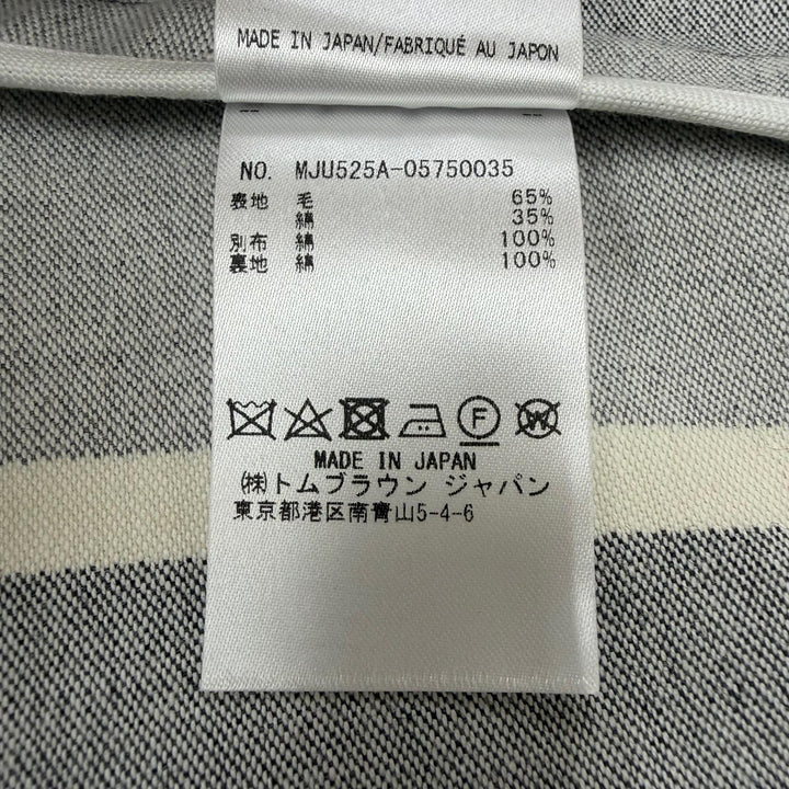 極美品▼THOM BROWNE トムブラウン MJU525A ウール65% ストライプ柄 シングルジャケット テーラード グレー 1 日本製 正規品 メンズ