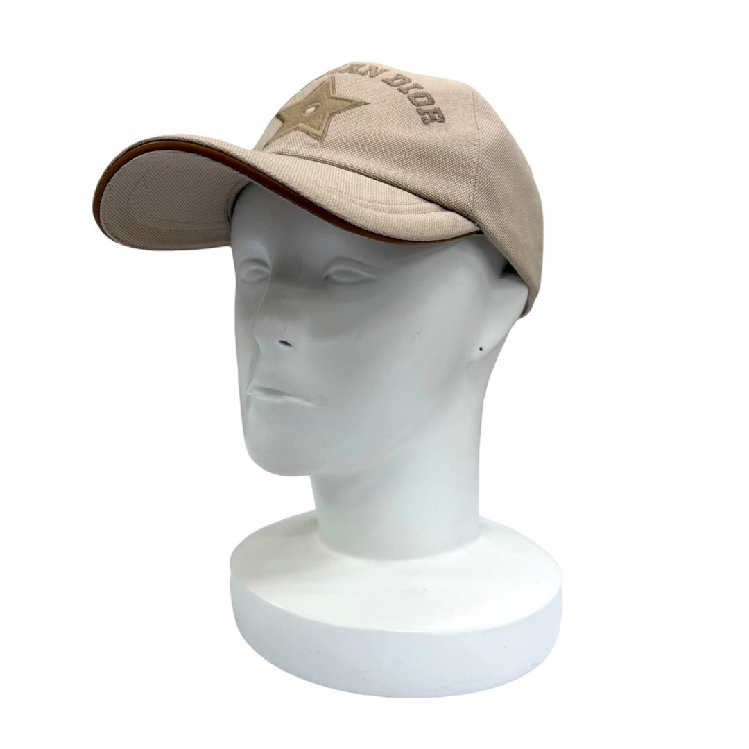 極美品☆Christian Dior クリスチャンディオール CPC00182ECAN コットン100％ D-Player ベースボールキャップ ベージュ 57 伊製 正規品
