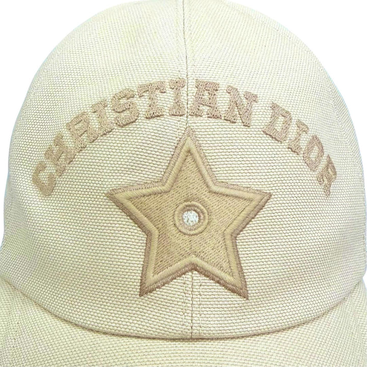 極美品☆Christian Dior クリスチャンディオール CPC00182ECAN コットン100％ D-Player ベースボールキャップ ベージュ 57 伊製 正規品