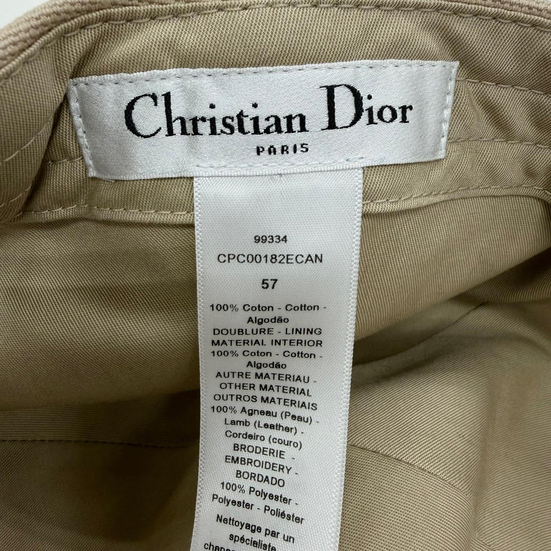 極美品☆Christian Dior クリスチャンディオール CPC00182ECAN コットン100％ D-Player ベースボールキャップ ベージュ 57 伊製 正規品