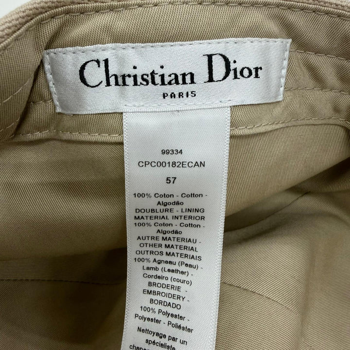 極美品☆Christian Dior クリスチャンディオール CPC00182ECAN コットン100％ D-Player ベースボールキャップ ベージュ 57 伊製 正規品