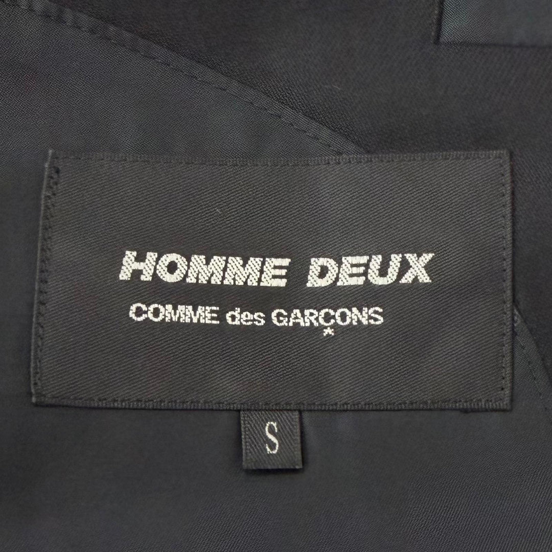 極美品▼COMME des GARCONS HOMME DEUX コム デ ギャルソン オム ドゥ 23AW DL-J001 DL-P001 ウール シングルスーツ ブラック S 正規品