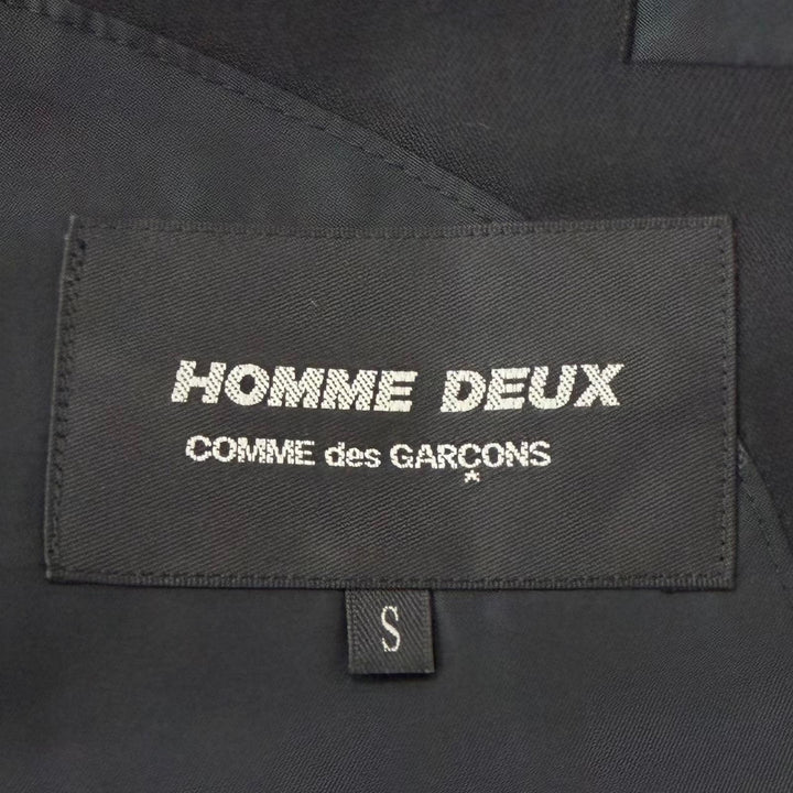 極美品▼COMME des GARCONS HOMME DEUX コム デ ギャルソン オム ドゥ 23AW DL-J001 DL-P001 ウール シングルスーツ ブラック S 正規品