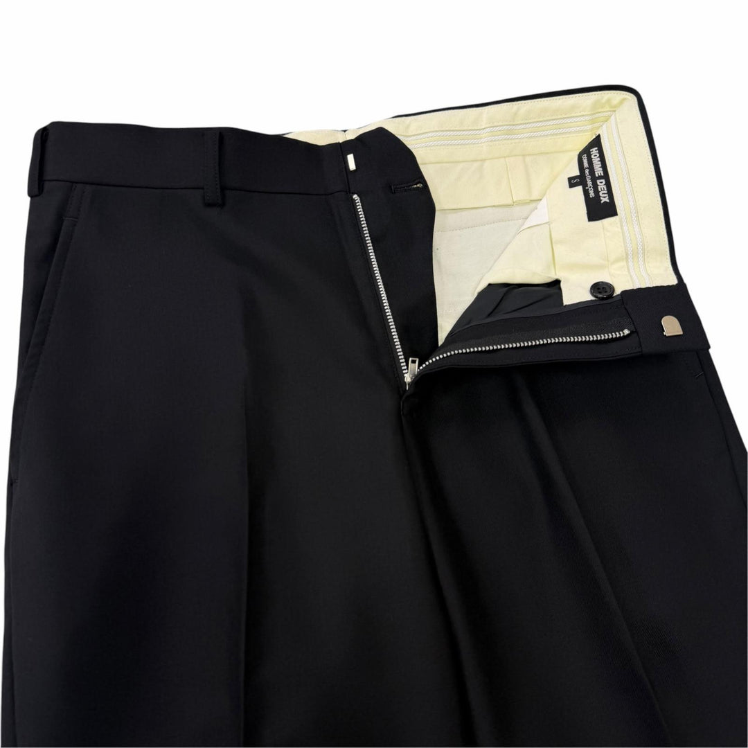極美品▼COMME des GARCONS HOMME DEUX コム デ ギャルソン オム ドゥ 23AW DL-J001 DL-P001 ウール シングルスーツ ブラック S 正規品