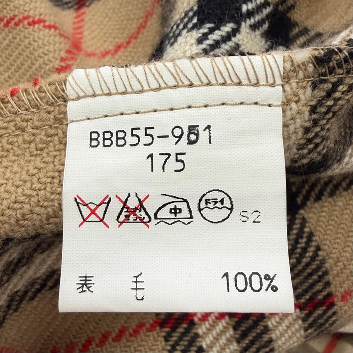 美品▼Burberrys バーバリー ヴィンテージ 裏地ノバチェック柄 カシミヤ混ライナー 比翼仕立て ステンカラーコート カーキ Mサイズ相当