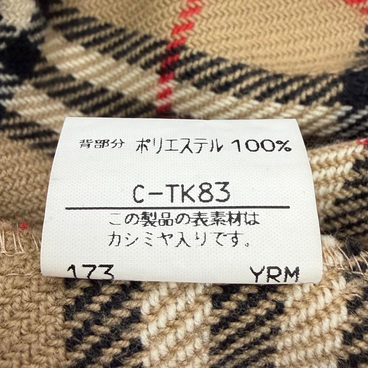 美品▼Burberrys バーバリー ヴィンテージ 裏地ノバチェック柄 カシミヤ混ライナー 比翼仕立て ステンカラーコート カーキ Mサイズ相当