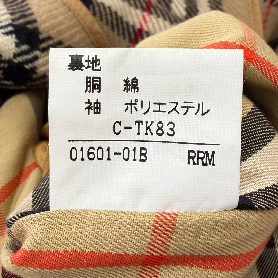 美品▼Burberrys バーバリー ヴィンテージ 裏地ノバチェック柄 カシミヤ混ライナー 比翼仕立て ステンカラーコート カーキ Mサイズ相当
