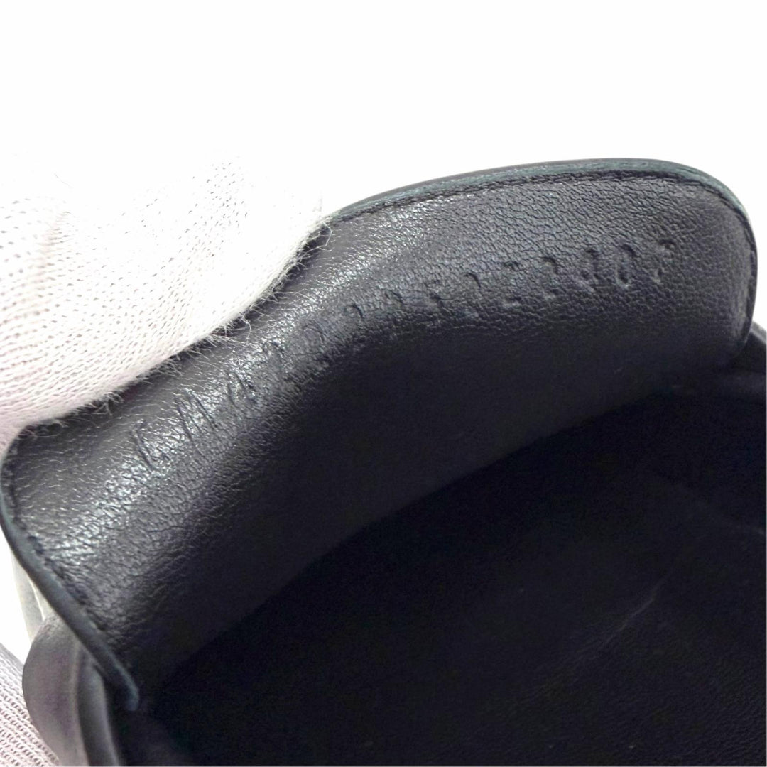 美品△HERMES エルメス H222252Z モカシン フォーブル パリバックル コンスタンス レザー ローファー ブラック 37.5 伊製 定価248600円