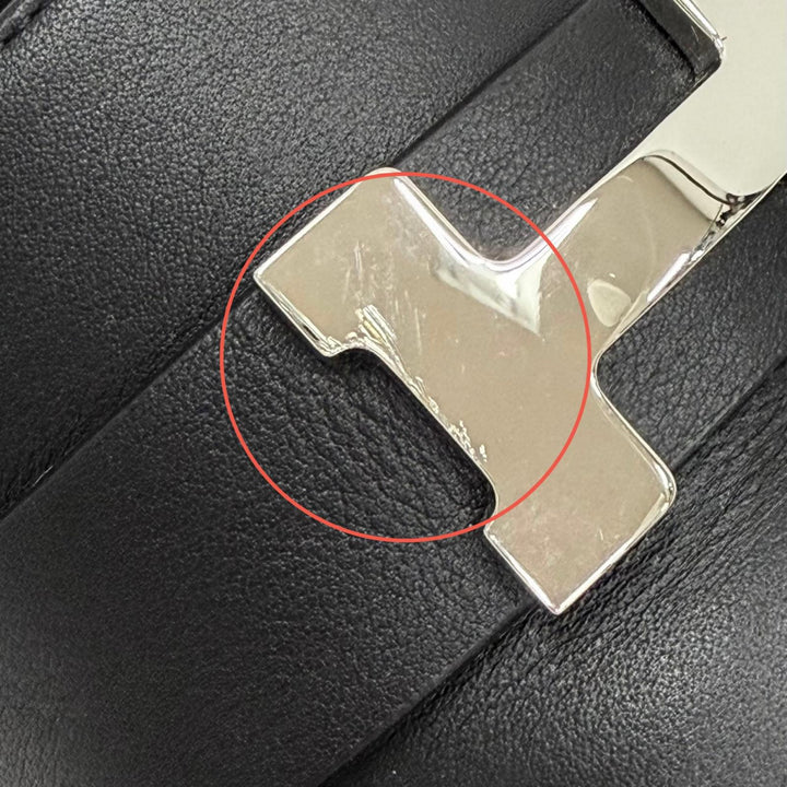 美品△HERMES エルメス H222252Z モカシン フォーブル パリバックル コンスタンス レザー ローファー ブラック 37.5 伊製 定価248600円