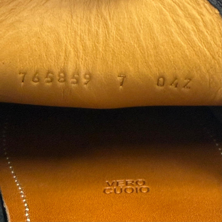 未使用品▼GUCCI グッチ 26SS 765859 ホースビット レザーシューズ ローファー ドライビングシューズ ブラック 7 メンズ 箱・保存袋付き