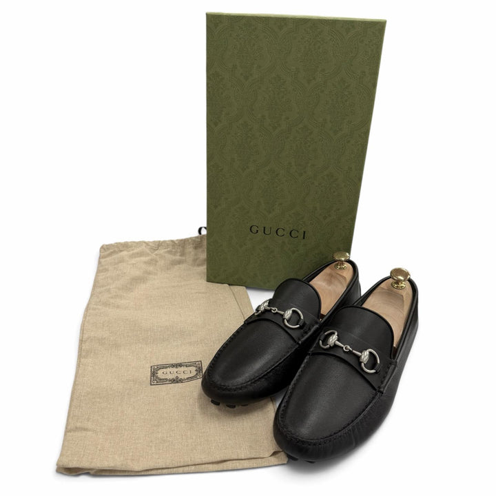 未使用品▼GUCCI グッチ 26SS 765859 ホースビット レザーシューズ ローファー ドライビングシューズ ブラック 7 メンズ 箱・保存袋付き