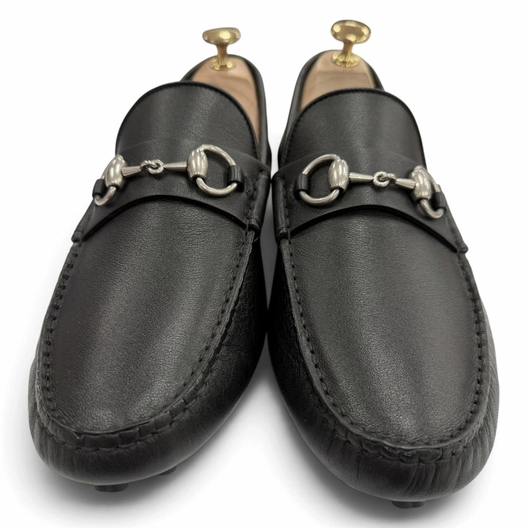 未使用品▼GUCCI グッチ 26SS 765859 ホースビット レザーシューズ ローファー ドライビングシューズ ブラック 7 メンズ 箱・保存袋付き