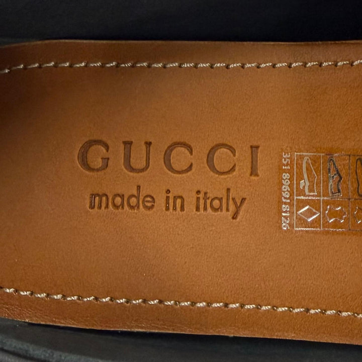 未使用品▼GUCCI グッチ 26SS 765859 ホースビット レザーシューズ ローファー ドライビングシューズ ブラック 7 メンズ 箱・保存袋付き