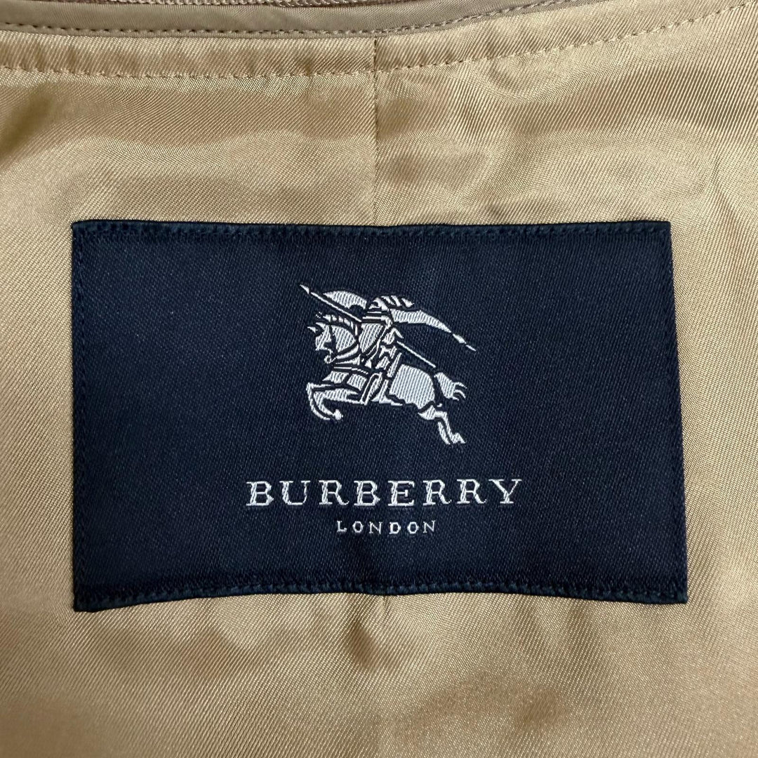 美品□BURBERRY LONDON バーバリーロンドン 裏地ノバチェック柄 カシミヤ混ライナー付 ステンカラーコート 玉虫 92-170-5 日本製 正規品
