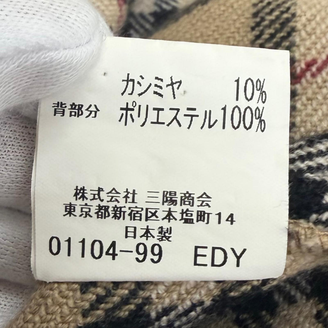 美品□BURBERRY LONDON バーバリーロンドン 裏地ノバチェック柄 カシミヤ混ライナー付 ステンカラーコート 玉虫 92-170-5 日本製 正規品