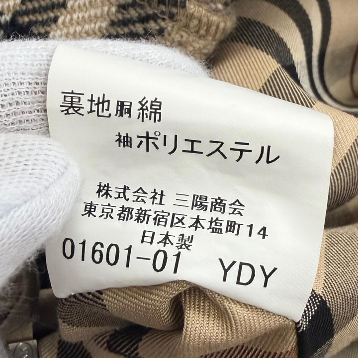 美品□BURBERRY LONDON バーバリーロンドン 裏地ノバチェック柄 カシミヤ混ライナー付 ステンカラーコート 玉虫 92-170-5 日本製 正規品