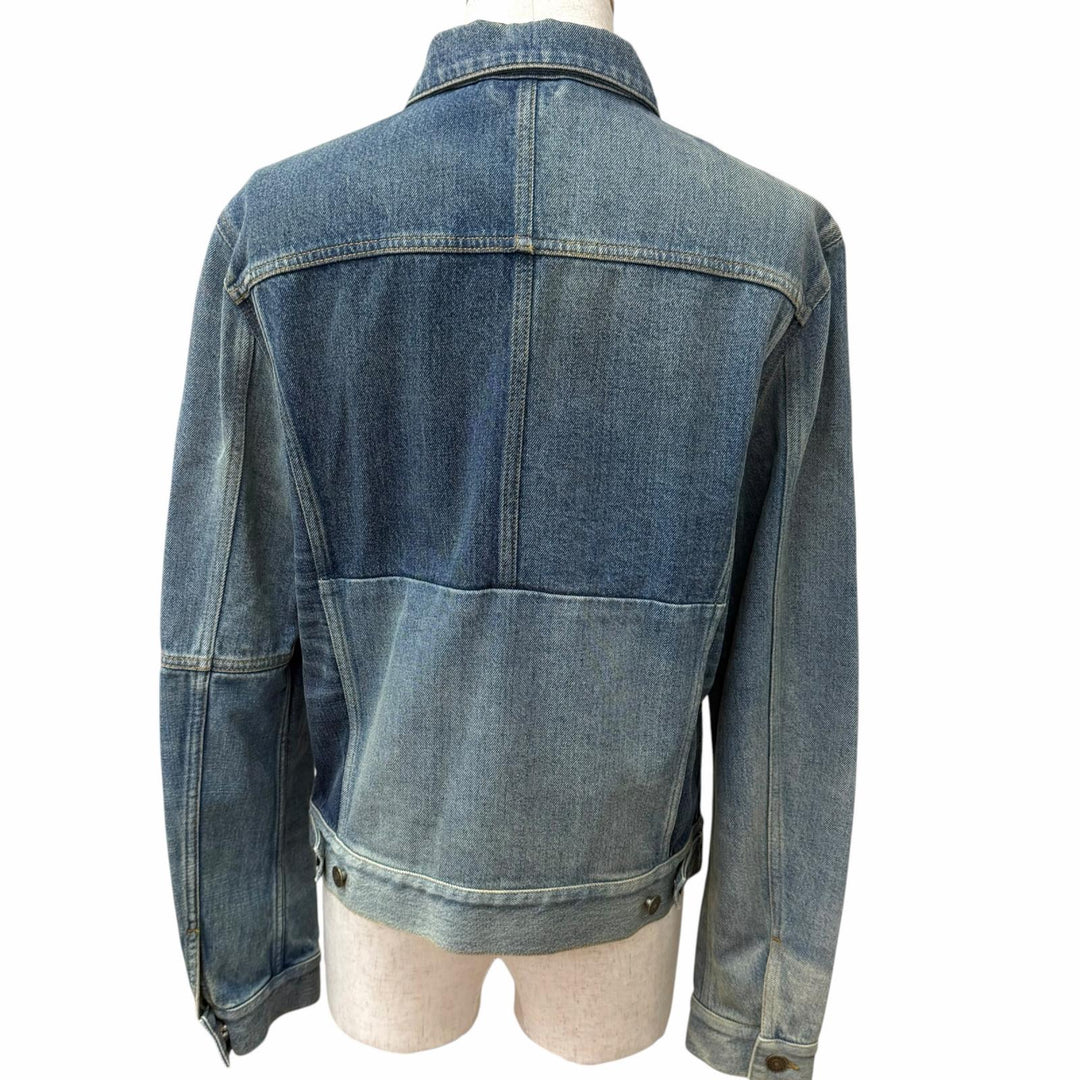 極美品□GUCCI グッチ 623228 ヴィンテージ加工 ロゴパッチ パッチワーク トラッカージャケット デニムジャケット 48 イタリア製 正規品