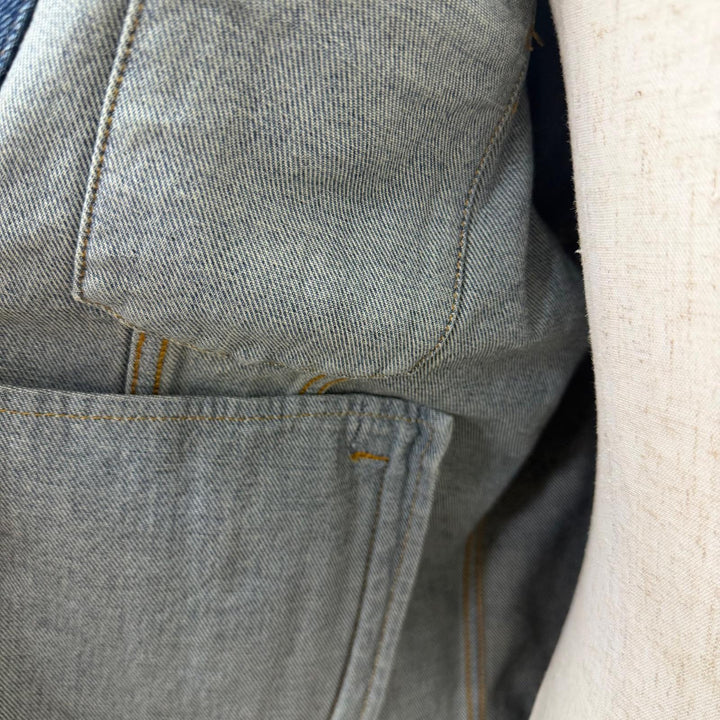 極美品□GUCCI グッチ 623228 ヴィンテージ加工 ロゴパッチ パッチワーク トラッカージャケット デニムジャケット 48 イタリア製 正規品