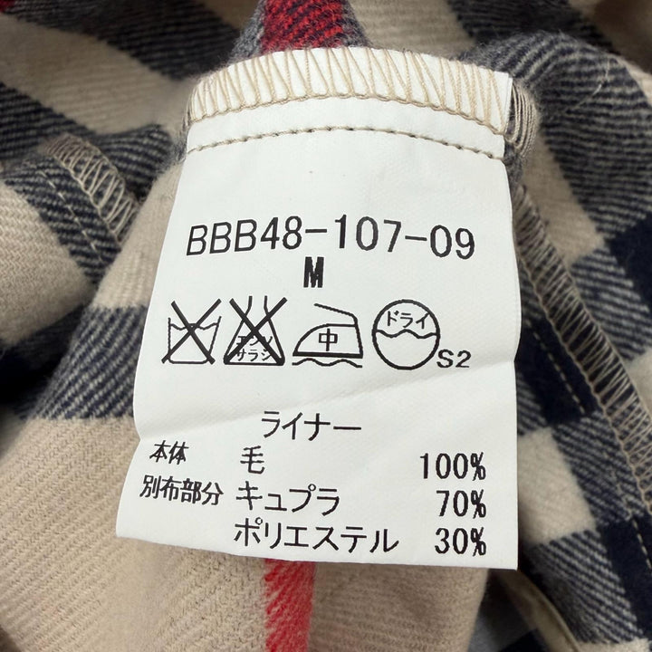 美品▼BURBERRY LONDON バーバリーロンドン 裏地ノバチェック柄 ウールライナー付き 比翼仕立て ステンカラーコート M 正規品 メンズ