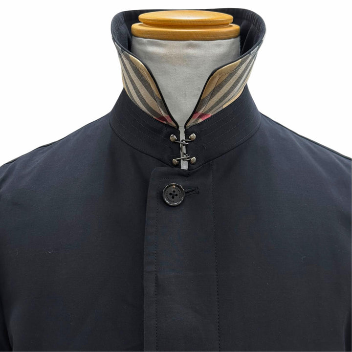 美品▼BURBERRY LONDON バーバリーロンドン 裏地ノバチェック柄 ウールライナー付き 比翼仕立て ステンカラーコート M 正規品 メンズ