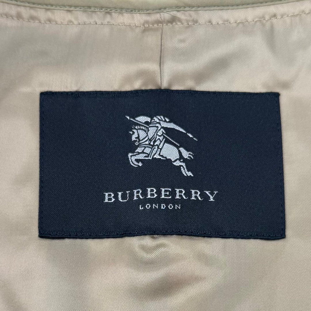 美品▼BURBERRY LONDON バーバリーロンドン 裏地ノバチェック柄 ウールライナー付き 比翼仕立て ステンカラーコート M 正規品 メンズ