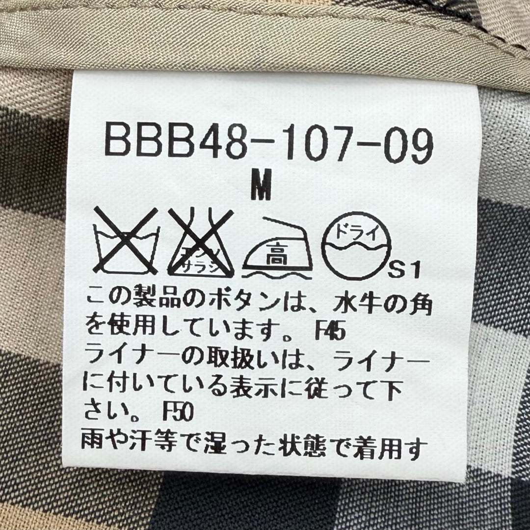 美品▼BURBERRY LONDON バーバリーロンドン 裏地ノバチェック柄 ウールライナー付き 比翼仕立て ステンカラーコート M 正規品 メンズ