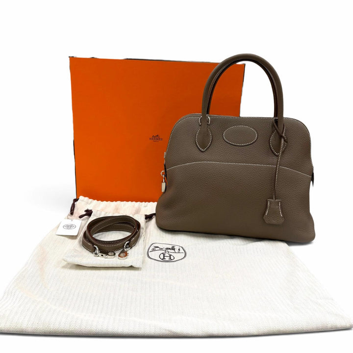 未使用品☆HERMES エルメス ボリード31 トリヨンクレマンス エトゥープ シルバー金具 ハンドバッグ Y刻印 フランス製 箱・保存袋付き
