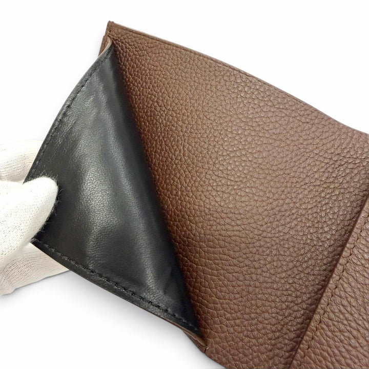 未使用品△JIL SANDER ジルサンダー J25UI0002 ジップポケット ウォレット レザー ロゴ 二つ折り財布 ダークブラウン 伊製 保存袋付き