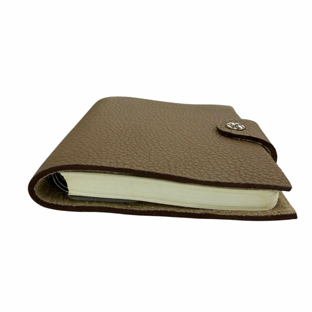 極美品☆HERMES エルメス ユリス ミニ ノートカバー トゴ エトゥープ シルバー金具 リフィル付 セリエ金具 □D刻印 フランス製