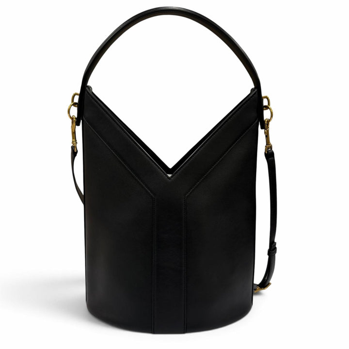 極美品☆SAINT LAURENT サンローラン 840891 レザー Yトップハンドル 2WAY ハンドバッグ ショルダーバッグ ブラック イタリア製 保存袋付