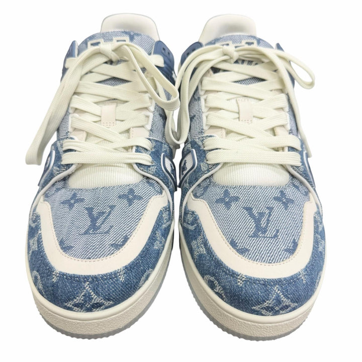 未使用品□LOUIS VUITTON ルイヴィトン 2024年製 1ADHHX LV・トレイナーライン モノグラムデニム ローカットスニーカー 8 イタリア製